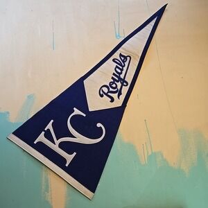Kansas City Royals Wool Pennant 36" Blue White Embroidered KC MLB Winning Streak